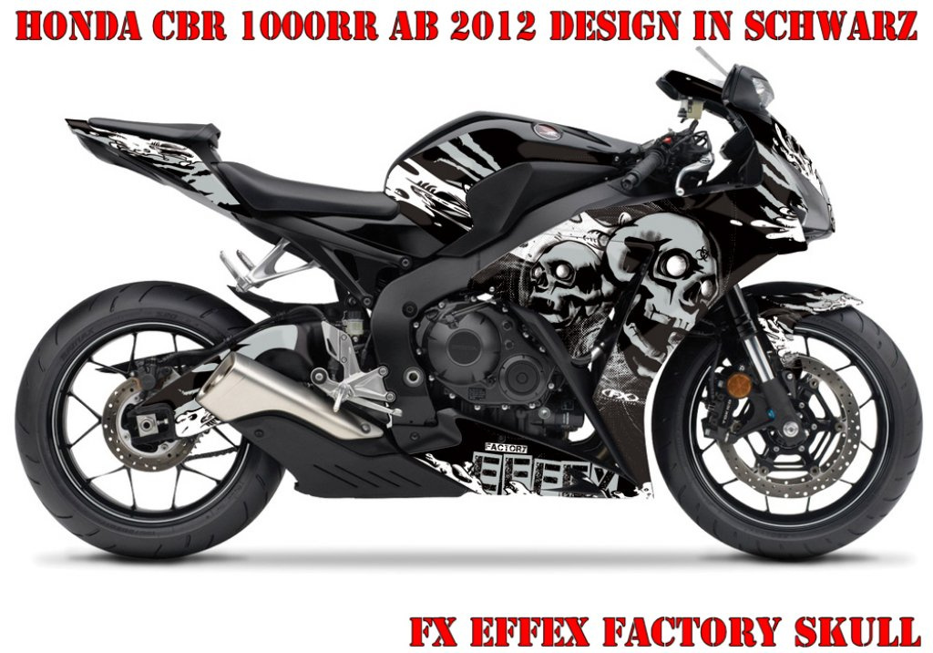 Beispiel Bild für die Farben, Skull Schwarz für Honda CBR 1000RR 2012-2017